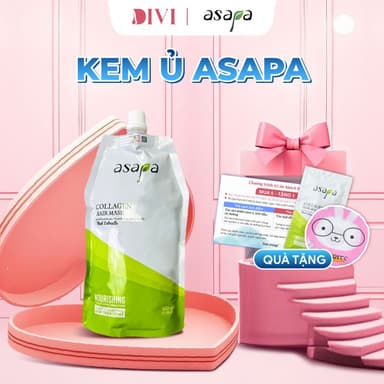 Kem ủ Collagen phục hồi tóc hư tổn, dưỡng tóc suôn mượt Asapa 500ml- Mỹ phẩm Divi