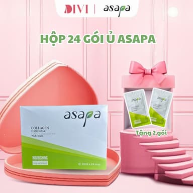 Hộp 24 gói 30ml kem ủ Collagen phục hồi tóc hư tổn, dưỡng tóc suôn mượt Asapa tiện lợi dùng thử, đem đi du lịch - Divi