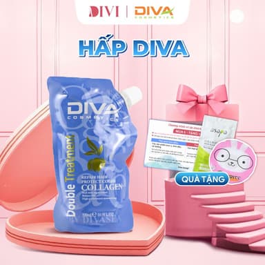 Kem ủ tóc DIVA Collagen Protect Color phục hồi sâu tóc hư tổn, giữ màu dưỡng mượt tóc 500ml - Mỹ phẩm Divi