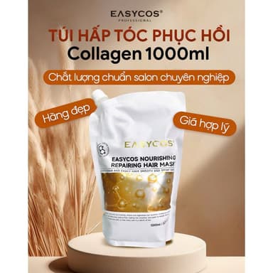 Kem ủ tóc Easycos hấp dầu mềm mượt chuyên sâu, phục hồi tóc hư tổn, gãy rụng 1000ml