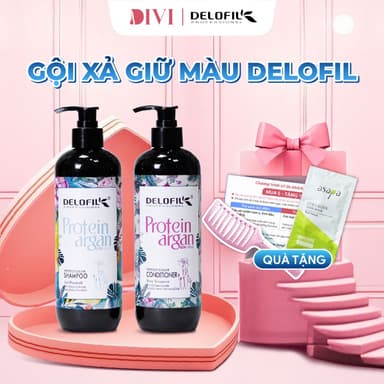 Dầu gội xả DELOFIL giữ màu tóc nhuộm bền màu, lâu phai 500ml - Mỹ phẩm Divi