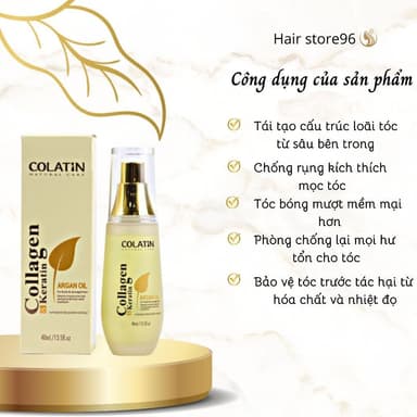 Tinh dầu dưỡng tóc Argan Oil COLATIN phục hồi tóc hư tổn nặng, dưỡng tóc mềm mượt 40ml - Mỹ phẩm Divi