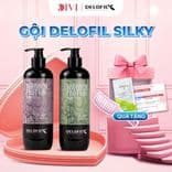 Dầu gội xả Delofil Silky Smooth sạch gàu, kiềm dầu, mềm mượt chống gãy rụng phục hồi tóc 500/800ml - Mỹ phẩm DiVi