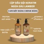 Dầu Gội Xả KERATIN LAMBOR 1000ml * 2 Sạch Gàu Ngăn Dầu Chống Gãy Rụng Phục Hồi Nang Tóc Siêu Mượt