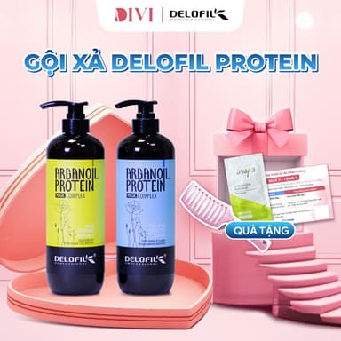 Cặp dầu gội xả Delofil phục hồi hư tổn, dưỡng ẩm giúp tóc mềm mượt 500/800ml - Mỹ phẩm DiVi
